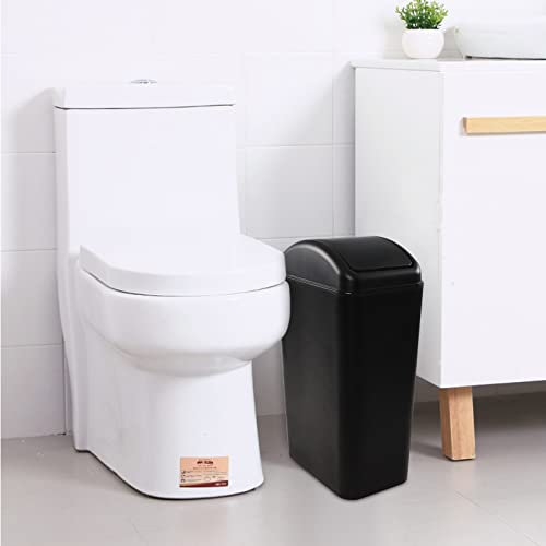 Caneca de basura rectangular 14 L con tapa negra miniatura 4