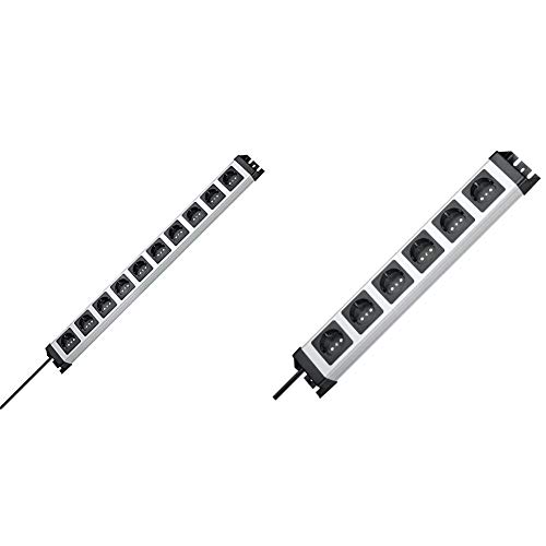 Kopp POWERversal® 10-Fach Steckdosenleiste, Silber, 227120011 & 226720018 Powerversal Steckdosenleiste, 6-Fach, IP 20