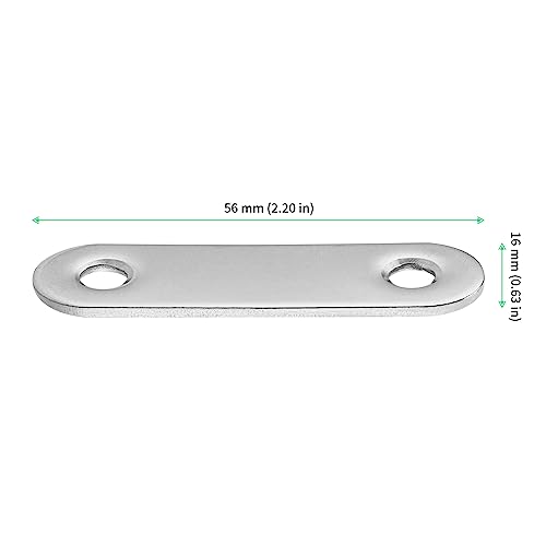 FUNSUEI 50 PCS Stainless Steel Flat Brackets, 56mm/2.2inch Small Metal Brackets Flat Straight Mounting - Image 2