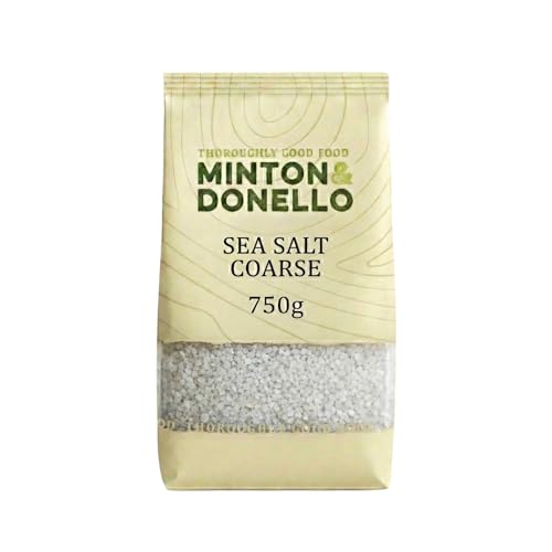 Minton & Donello Coarse Natural Sea Salt 750g Unrefined Salt with Clean Mineral Taste Great for Cooking Finishing Dishes Rubbing Meats Baking & Enhancing Everyday Meals