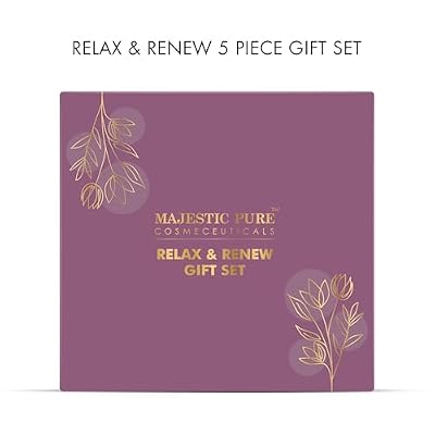 Majestic Pure Christmas Day Gift Set set of 5- (Brazilian Orange oil 1oz, Scented Candle - 50g, Gardenia Hand Cream - 20g, Himalayan Salt Body Scrub - 160g, Gold Face Mask - 100g)