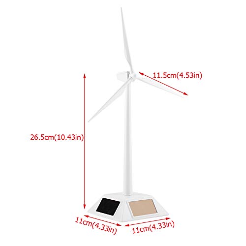 Dioche Assembled Solar Windmill White Tabletop Object That Rotates with Sunlight Also for Wind Turbine Eco-Learning Interior Windmill Learning Materials Gift Solar Windmill Solar Power