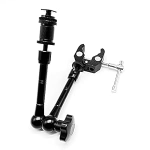 11 Zoll Verstellbarer Magic Arm und Super Clamp mit 1/4″und 3/8″ Schraubenlöchern für Kamera-Rig, Monitor, Blitzlicht, Sport-Kamera-Rig