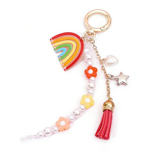 Porte-clés arc-en-ciel cœur et étoiles pour illuminer votre journée