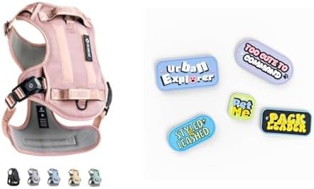 Fei & Eve Magease Dog Harness + Cute Funny Dog Patches (Pink-S)