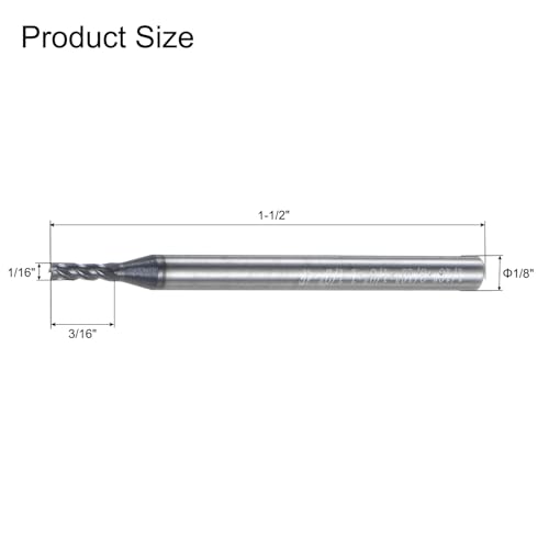 Image of uxcell 5pcs End Mill 1 /16 inch x 3 /16 inch 4 Flutes Spiral Helical Groove Tungsten Steel Straight Shank CNC Milling Bits for Aluminum Steel Cutting Metalworking
