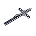 Metal Crucifix Wall Cross, Catholic Crosses with Black Enamel - 7.5 Inch Crucifix for Wall, Jesus Christian Wall Hanging Cross for Home Decor