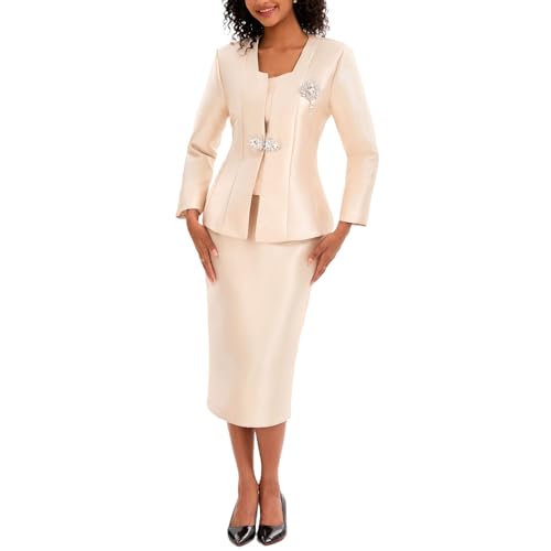 Women's 2 Piece Church Suits for Formal Occasion with Handmade