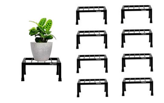 Niyara || Metal Planter Stand || Plant Stand for Pots|| Outdoor Plant Stand (Square Stand (Set of 8))