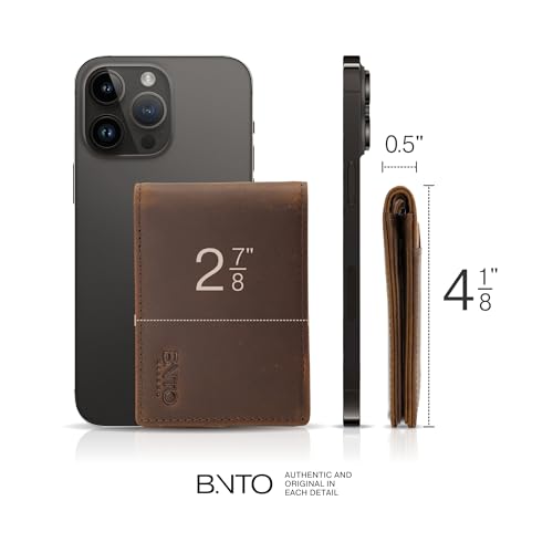 Leather Wallets For Men | A RFID Wallet For Men Designed to Securely Carry Your Essentials. Full-Grain Leather Slim Wallet, Small And Thin Italian Trifold Design (Brown)2