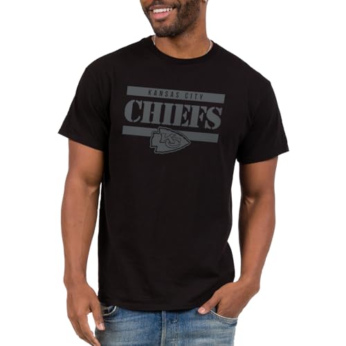 Junk Food Men's Standard x NFL-Team Stencil Block-Officially Licensed Adult Short Sleeve Fan T-Shirt Women
