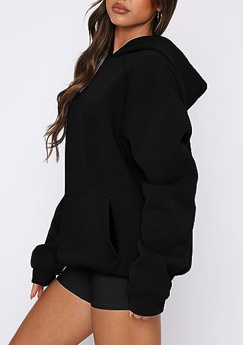 onlypuff Women Pullover Sweatshirt Long Sleeve Hoodies Kangaroo Pocket Fleece Basic Sweater
