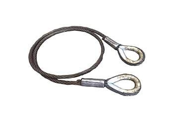 Tinax Heavy Duty Single Body Wire Rope Slings (Thimble to Thimble) (2 Meter, 6mm -0.5 Ton)