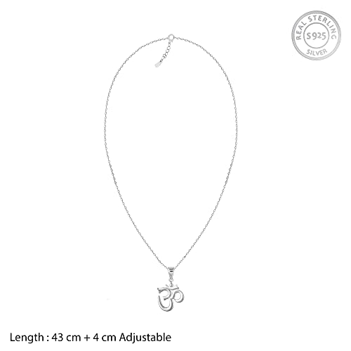 Image of GIVA 925 Silver Om Pendant with Link Chain | Pendant to Gift Men and Women | With Certificate of Authenticity and 925 Stamp | 6 Month Warranty*