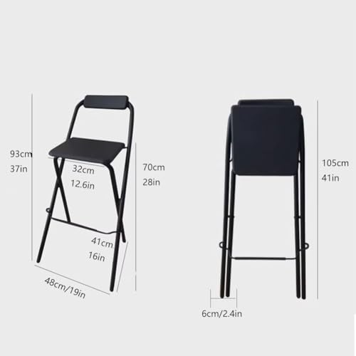 Chaise haute de bar pliante 75 cm XJBTBA en bois de qualité - 6