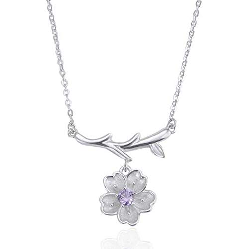 Bijoux en argent 925 véritable collier cerisier finement ciselé - 2
