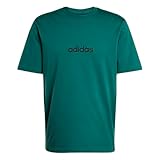 adidas Men's Essentials Linear Single Jersey T-Shirt, Collegiate Green/Black
