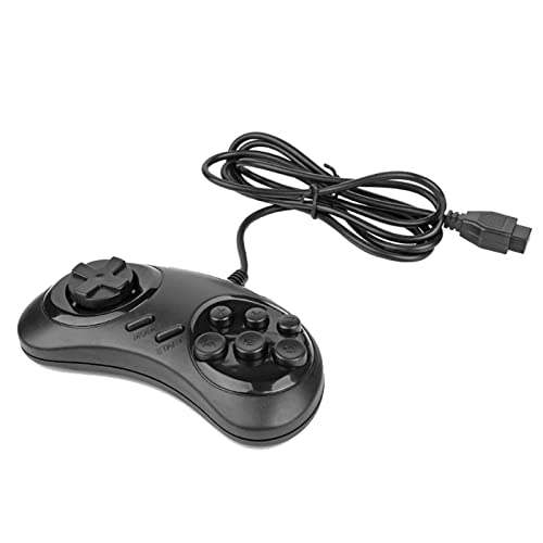 TX GIRL Gaming Pad 16 bit Gamepad Universal Wired Game Handle Controller Joystick Game Console For K1 K2 Sega Aeronave/Sega 9 -Agujero (Color : Black)