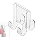 Over Glass Door Hook for Bathroom - Acrylic Shower Door Hanger, Acrylic Shower Door Hook, Punch- Storage Tool for Robe, Clothes, Towel, and Washcloth