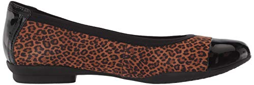 Clarks Womens Sara Orchid Ballet Flat, Dark Tan Leopard Suede, 8.5 Us #TOP5