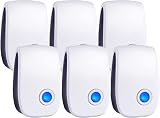 WahooArt Ultrasonic Pest Control Repeller Plug-in Ultrasonic Repellent for Mice, Mouse, Mosquito, Insect, Spider, Bug, Ant, Cockroach, Rodents & Rats Indoor Use Repeller 6 Packs