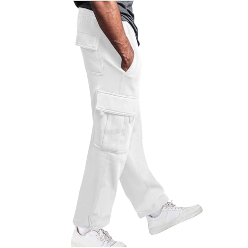 Men's Cargo Sweatpants Joggers Casual Fleece Baggy Open Bottom Pants with Pockets Hiking Athletic Workout Trousers3