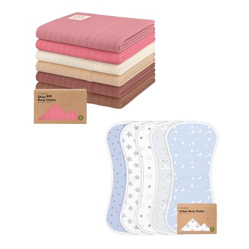 KeaBabies 6-Pack Baby Burp Cloths for Boys and Girls and 5-Pack Burp Cloths for Baby Boys and Girls - Large Burping Clothes for Newborn - Ultra Absorbent Rags for Infants, Toddlers