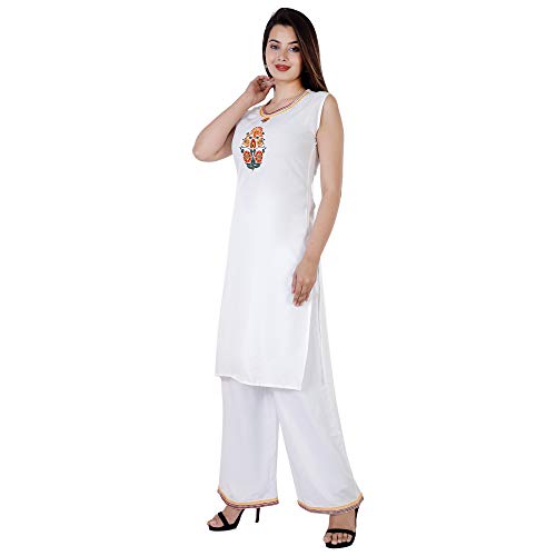 Image of Kurta and Plazo Set Rayon Embroidered