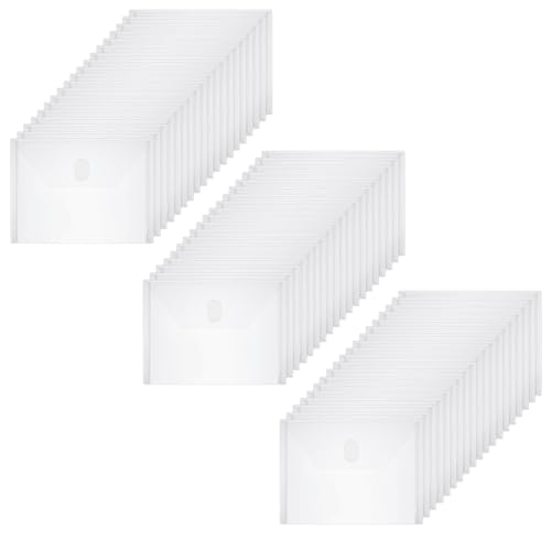 60 Pack Small Plastic Envelopes Hook Loop Closure Receipt Storage Holder 5.5 x 7.5 inchces