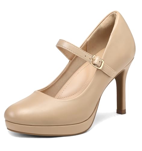 mysoft Women's Pumps Closed Toe Mary Jane Pumps Round Toe