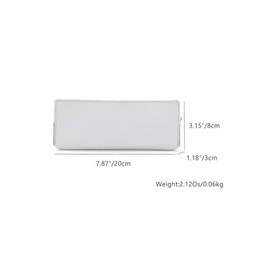 Image of Pencil Case Lightweight and Durable Ideal Pencil Pouch (Gray,Faux leather)