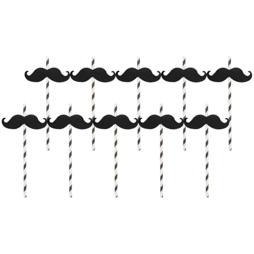 20 pitillos de papel Mustache LALAFINA 19.7 cm miniatura 1