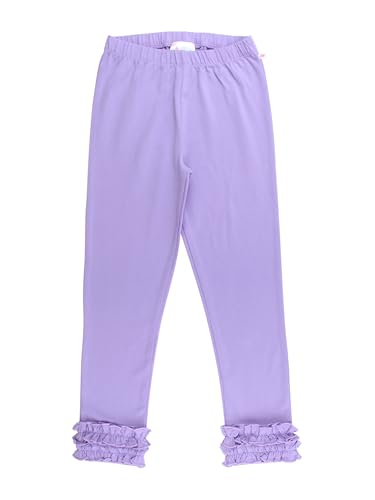 Image of RuffleButts Toddler Girl Merry & Bright Ruffle Leggings - Ankle Leggings | 75% Cotton 23% Spandex 2% Elastane, Breathable Lightweight, Elastic Waistband, Signature Rear Detail To 4T, Machine Washable