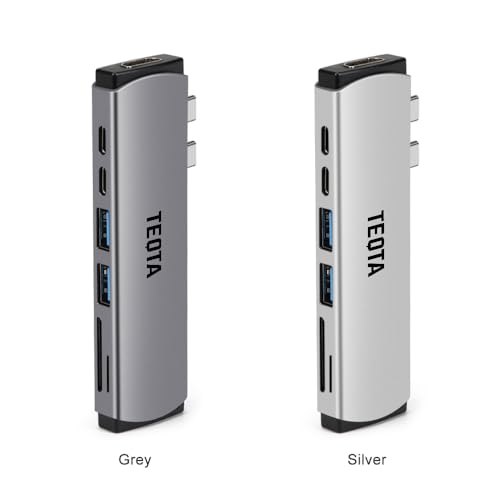 Image of USB C Docking Station 7 in 2 Portable Type C USB HUB with 4K HDMI Port, 2xPower Delivery C Hub, 3.0 High Speed Data Transfer 2xUSB Ports, Micro SD /TF Card Reader for M2, M1 and More (Space Grey)