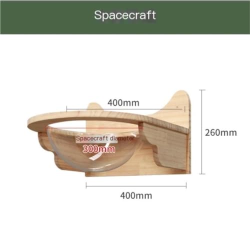 Capsule spatiale pour chat murale et arbre de repos en bois naturel