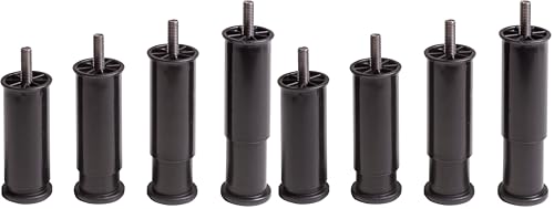 IPEA Juego de 4 Patas Regulables para Muebles, Cocina, Sofá, Gabinetes, Juego de 4 Patas Extensibles en Altura de 100 a 145 mm - Patas Color Negro - Elongación 45 mm (Paquete de 2)