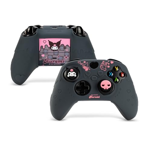 Kuitmor Silikon-Controller-Abdeckung für Xbox Series X-Controller, weiche Schutzhülle, rutschfeste Schutzhülle, kompatibel mit Xbox Wireless Controller mit 2 Daumengriffkappen – HLK (Schwarz)