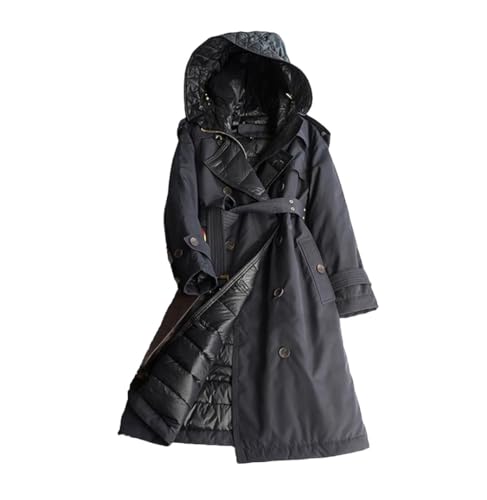 Trench-coat d'hiver en duvet de canard premium Haitpant avec ceinture pour femme