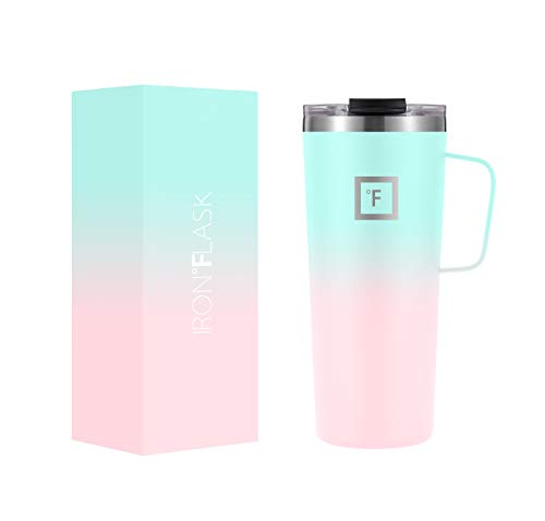 IRON °FLASK Taza de café Grip - 24 oz, a Prueba de Fugas, Botella de Acero Inoxidable aislada al vacío, Moderna Pared…