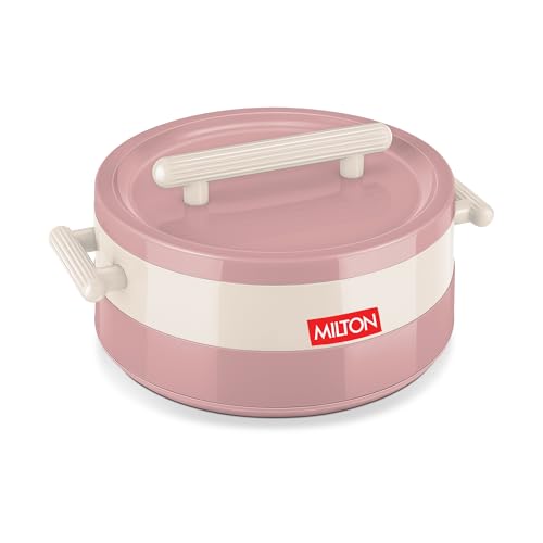Image of MILTON Valenza 2000 Insulated Inner Stainless Steel Casserole for Roti, 1900ml | Hot Box for Kitchen | Keeps Food Hot & Fresh | BPA-Free, Durable & Easy to Carry | Hot Pot with Lid for Home, Pink