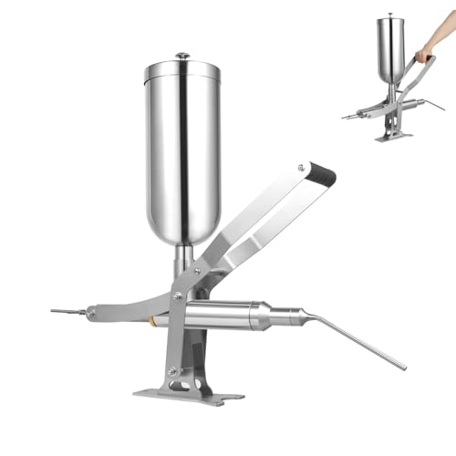 AGULIUM Manual Spanish Churro Filler, Commercial Manual Donut Filler, 5L Spanish Churro Maker Machine, Stainless Steel Latin Fruit Donut Filling Machine for Kitchen Restaurant
