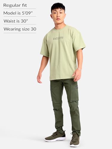 Image of Beyoung Cotton Lycra 6 Pocket Regular Fit Cargo Pants for Men | Cargo Trousers for Men