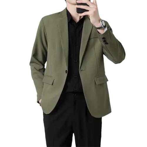Dbdkejj Men's Casual Blazer Lapel Single Breasted Loose Plus Size Business Cocktail Suit Jacket