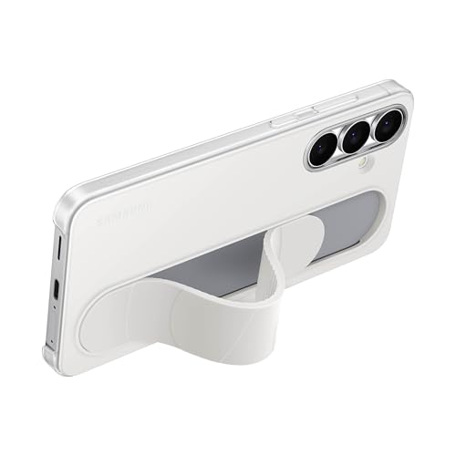 Image of SAMSUNG Galaxy S25 FE Standing Grip Phone Case, Protective Cover with Stand, Hands Free, Secure Grip, Soft, Comfortable Design, US Version, White