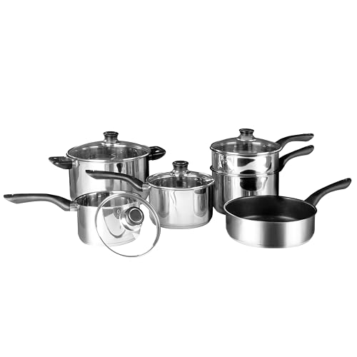Premier Interiors Cookware Set 6pc Cookware Set, Stainless Steel, Bakelite handles Argent 52 x 28 x 23 cm