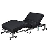 アイリスオーヤマ ベッド 折り畳みベッド 折りたたみベッド シングル シングルベッド 電動ベッド 介護ベッド リモコン操作 折りたたみ電動リクライニングベッド 約幅99×奥行199×高さ40.5cm OTB-PDN ブラック