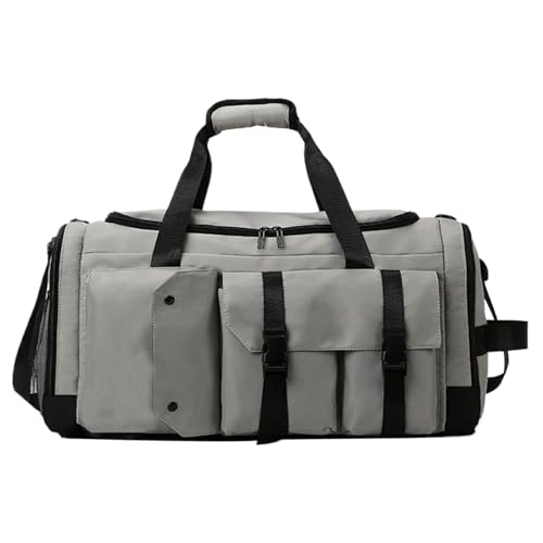 レディース ダッフルバッグ, 防水 大容量(約45L) キャリーバッグ, 旅行用バックパック ドライウェット分離付き アウトドア用手袋、衣服、水筒、スニーカー、仕事、学校用