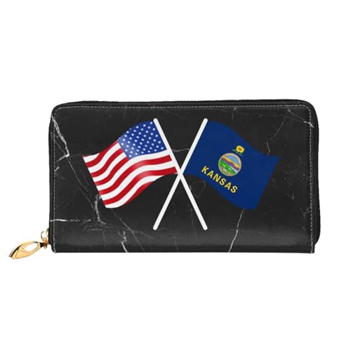 American And Kansas Flag Wallet Card Bag2