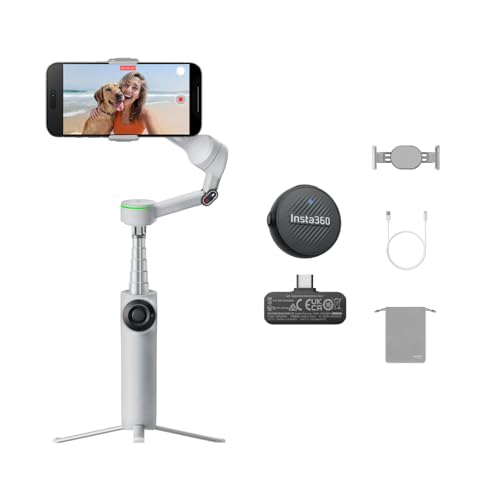 Amazon | Insta360 Flow 2 Pro Mic キット（グレー）– 折りたたみ式AI