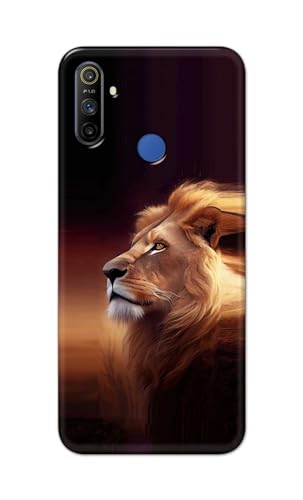 Image of Plastic Printfidaa Printed Hard Back Cover Case For Realme Narzo 10A | Realme Narzo 20A Back Cover (Danger Lion) -112, Multicolor